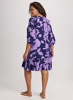 Floral Flounce Hem Dress