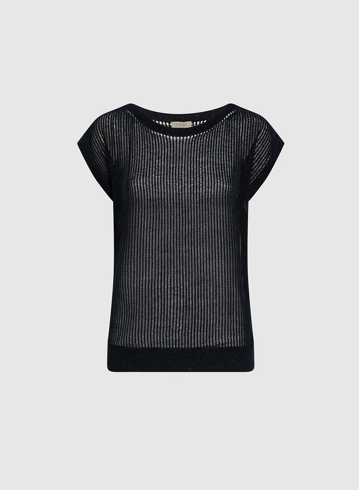 Metallic Knit Pullover