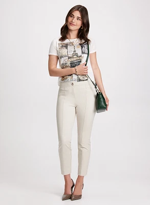 Paris Print T-Shirt & Ankle-Length Pants