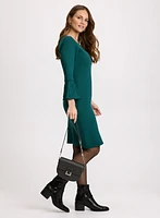 Bell Sleeve Sweater Knit Dress