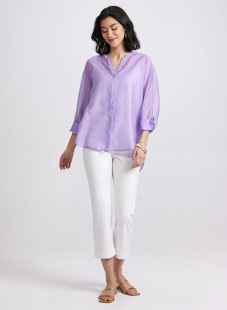 Embroidered Trim Blouse