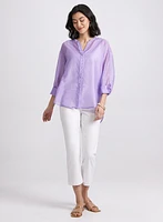 Embroidered Trim Blouse