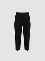Slit Detail Straight-Leg Capris
