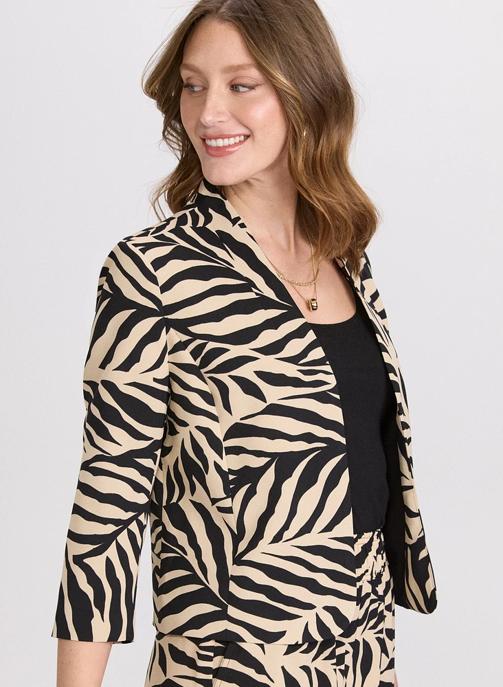 Veste à motif feuilles