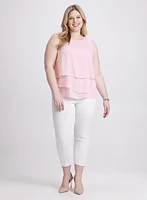 Tiered Rhinestone Trim Blouse