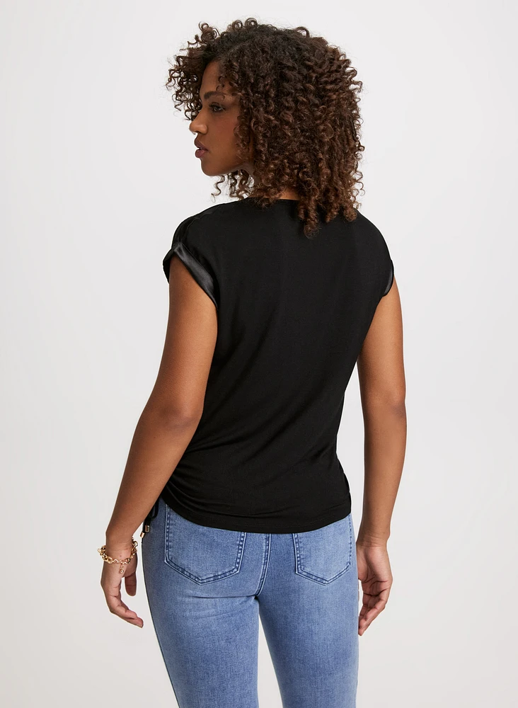 T-Shirt With Satin & Drawstring