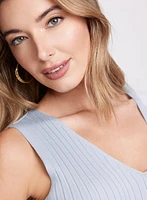 Sleeveless Ribbed Knit Sweater