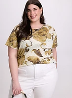 Floral Rhinestone T-Shirt