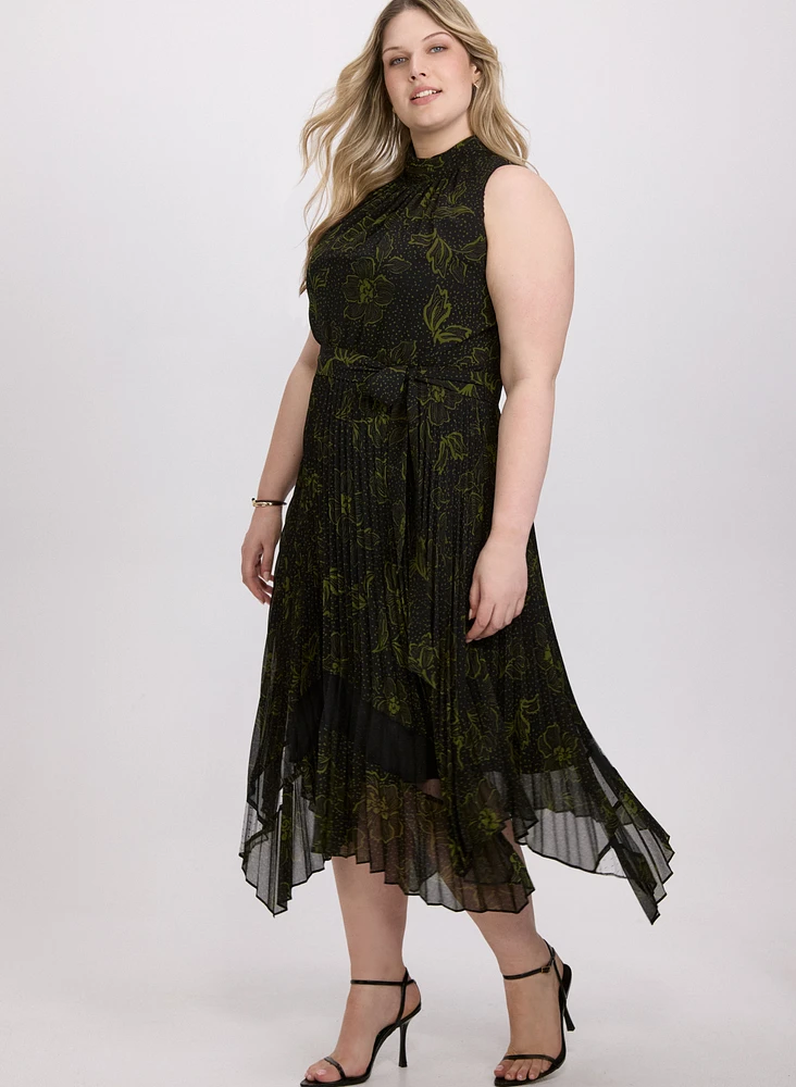 Floral Mock Neck Dress