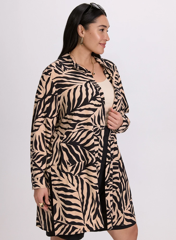 Palm Leaf Print Blouse