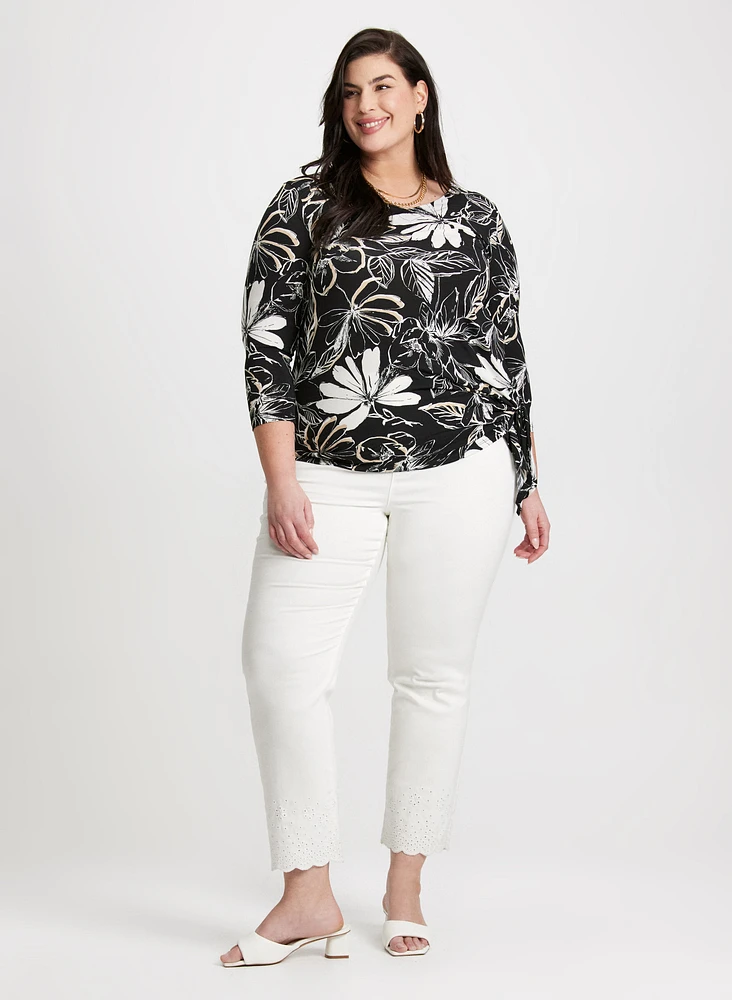 Floral Tie-Hem Top