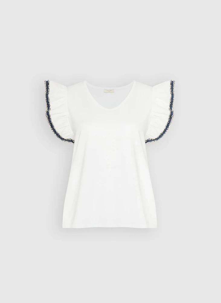 Denim Trim T-Shirt