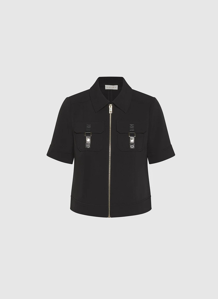 Elbow Sleeve Zip Jacket