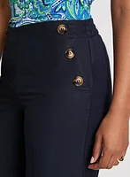 Wide Leg Linen-Blend Capris