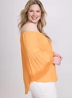 Joseph Ribkoff - Off-Shoulder Lace Trim Blouse