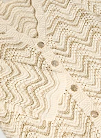 Wavy Pointelle Knit Cardigan