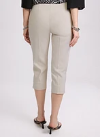 Tab Detail Slim-Leg Capris