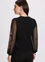 Paisley Placement Print Top