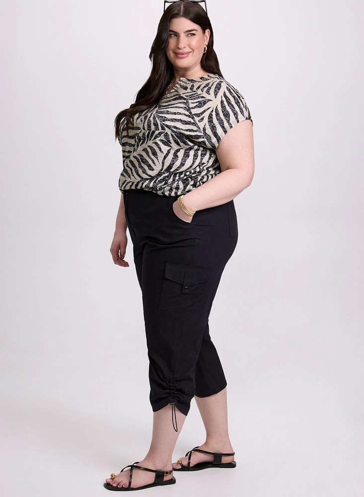 Embellished Palm Print T-Shirt