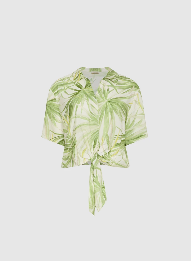 Palm Print Blouse