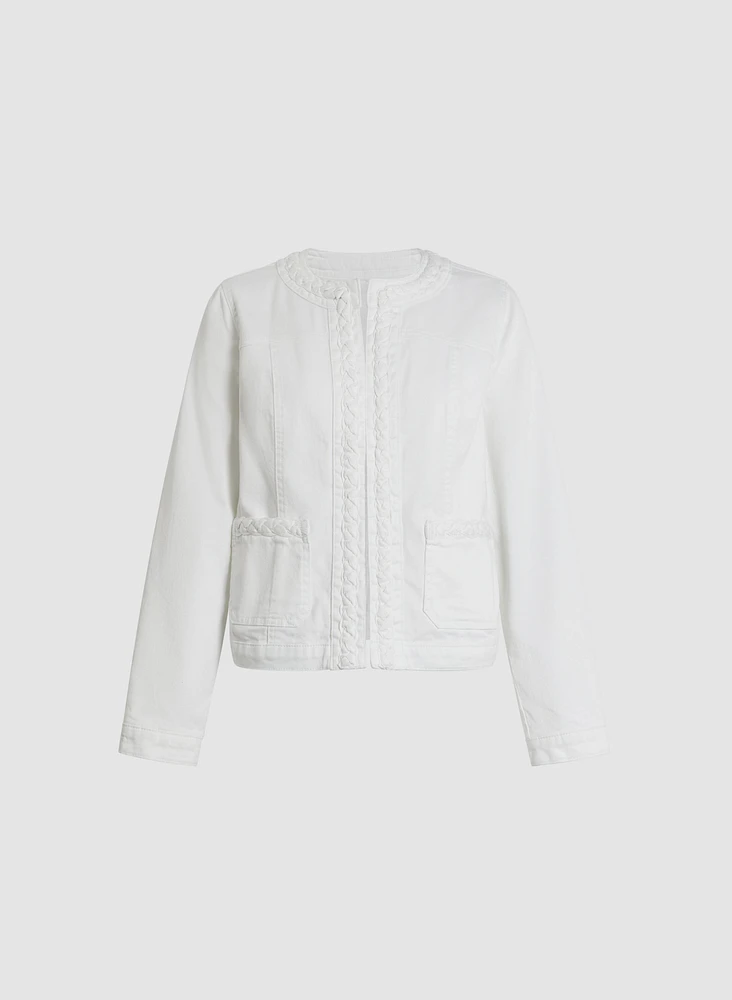 Braided Trim Denim Jacket
