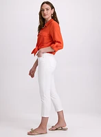 Crochet Trim Denim Capris