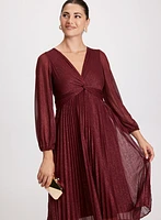 Pleated Chiffon Dress