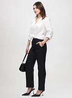 Modern Fit Linen-Blend Straight Leg Pants