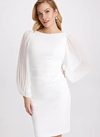 Pleated Sleeves Dress