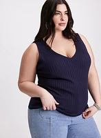 Sleeveless Ribbed Knit Sweater