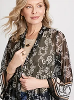 Patchwork Print Mesh Cover-Up