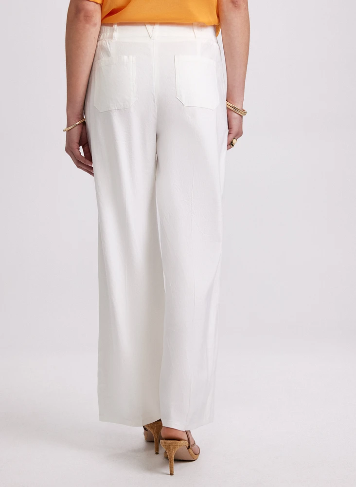 Pantalon Olivia large en mélange de lin