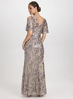 Sequined Floral Dress