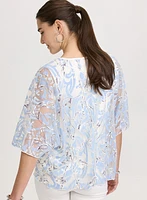 Printed Mesh Blouse