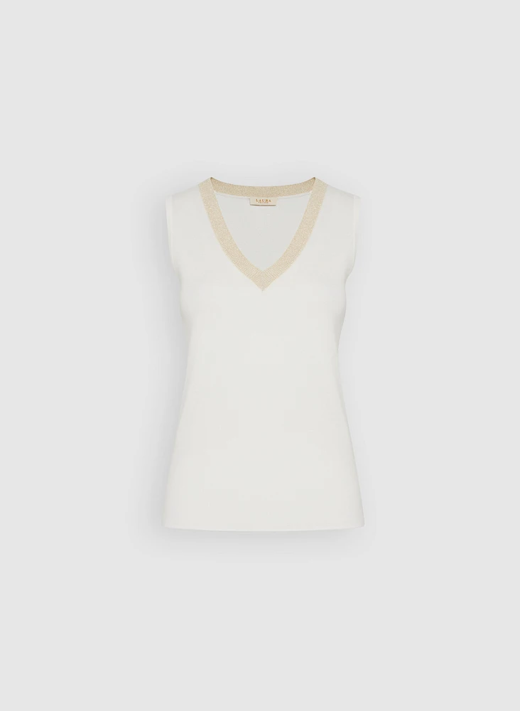 Sleeveless V-Neck Sweater