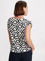 Scoop Neck Geometric Print Top