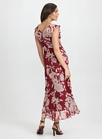 Robe cache-coeur florale à volants