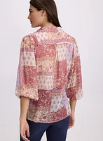 Patchwork Print Blouse