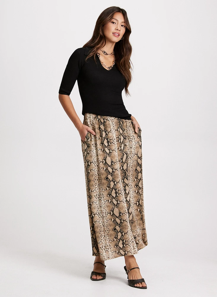 Snake Print Maxi Skirt