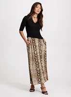 Snake Print Maxi Skirt