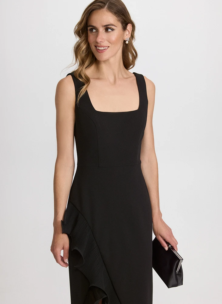 Spiral Flounce Hem Dress