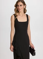 Spiral Flounce Hem Dress