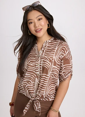 Blouse lignée en coton