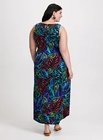 Leaf Print Maxi Dress