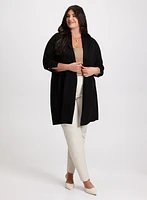 Button Detail Open-Front Cardigan