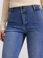 High-Rise Flared Denim Pants