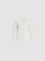 Raised Stripe Motif Cardigan