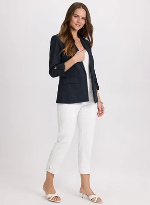 Linen-Blend Blazer & Emma Button Detail Pants