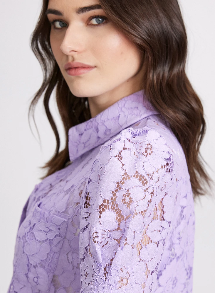 Lace Button Blouse