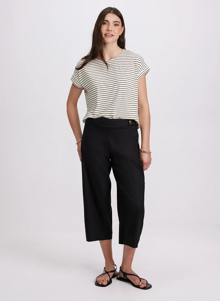 Striped Cap Sleeve T-Shirt